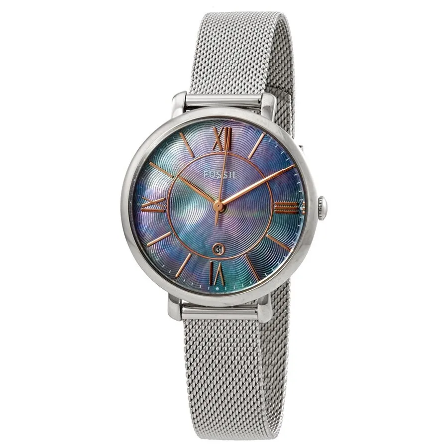 Fossil Jacqueline Blue Mother of Pearl Dial Ladies Mesh Watch ES4322