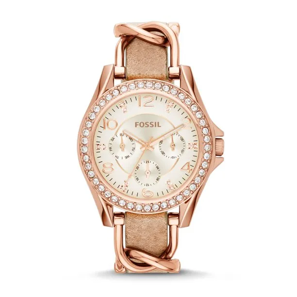 Fossil Women's Riley Multifunction, Rose Gold-Tone Stainless Steel Watch, ES3466