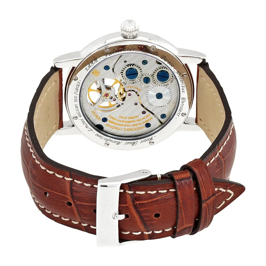 Frederique Constant Heart Beat Classics Silver Dial Men's Leather Watch FC-910MC3H6