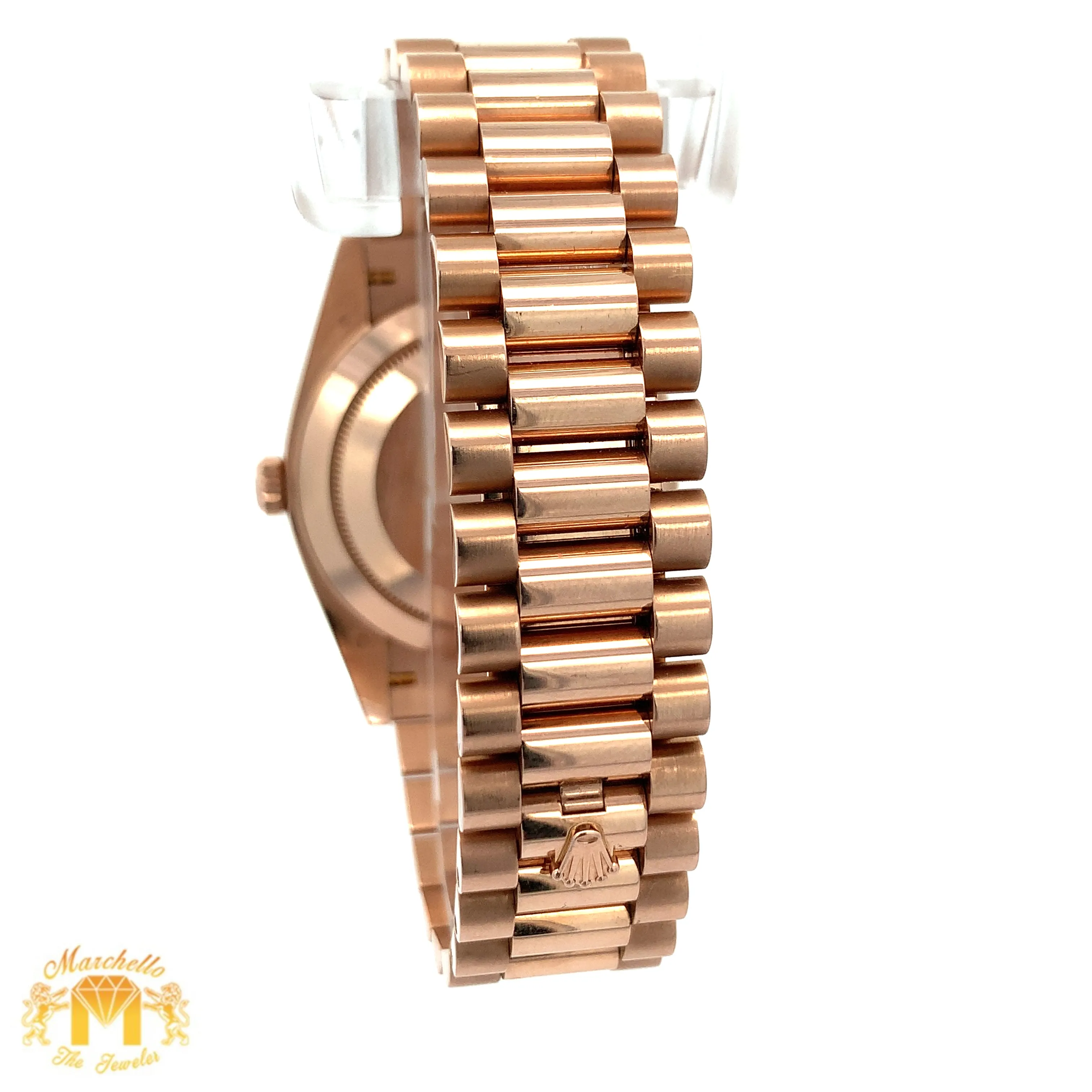Full factory 40mm 18k Rose Gold Rolex Day-Date Presidential Watch (olive anniversary dial)