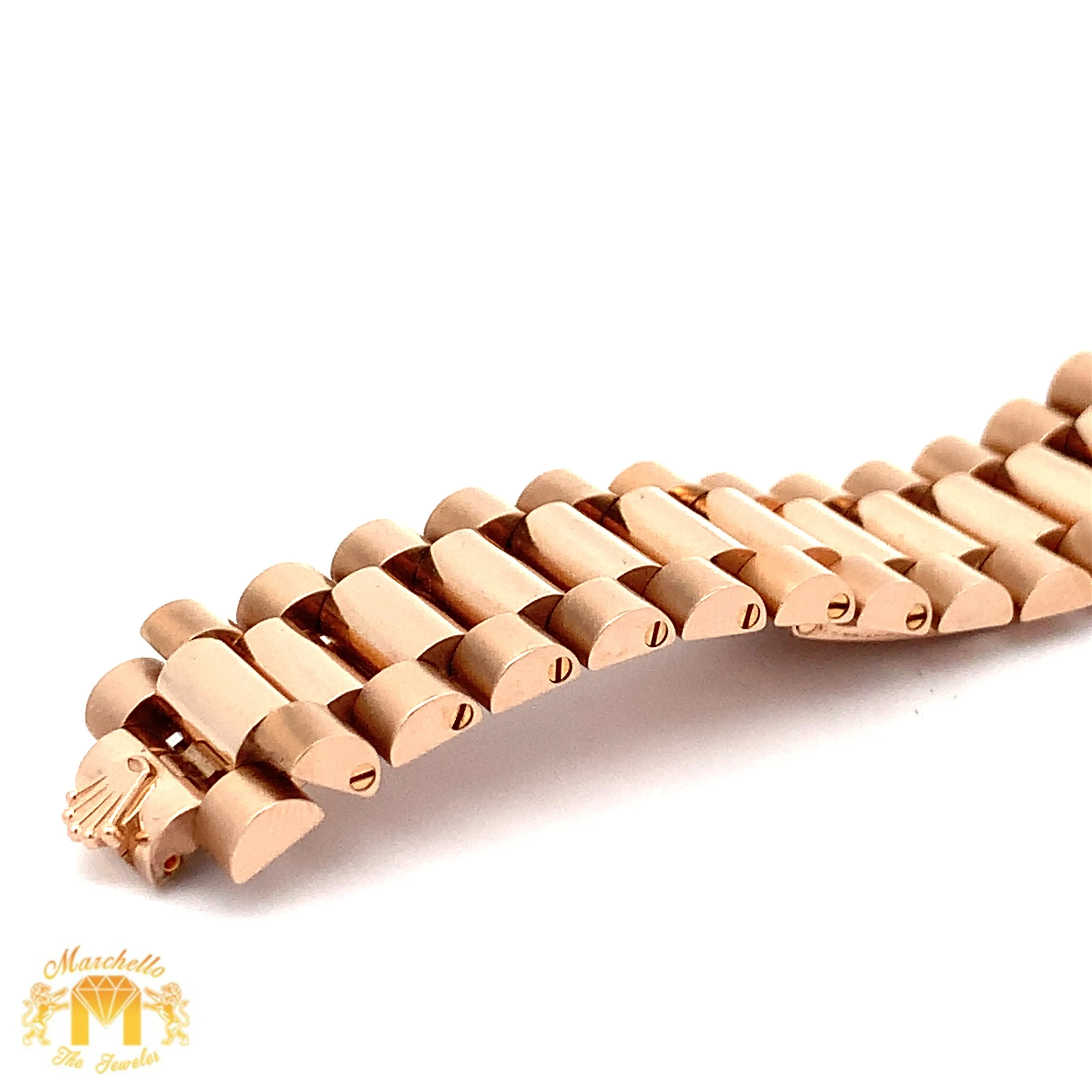 Full factory 40mm 18k Rose Gold Rolex Day-Date Presidential Watch (olive anniversary dial)