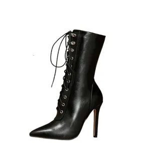 Funki Buys | Boots | Women's Lace Up Stiletto Chelsea Boots