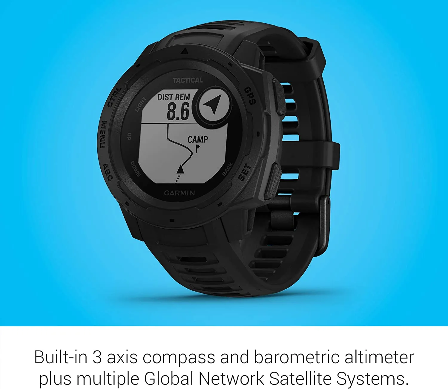Garmin Instinct Tactical, Rugged GPS Watch, Tactical Specific Features, Constructed to U.S. Military Standard 810G for Thermal, Shock and Water Resistance, Black