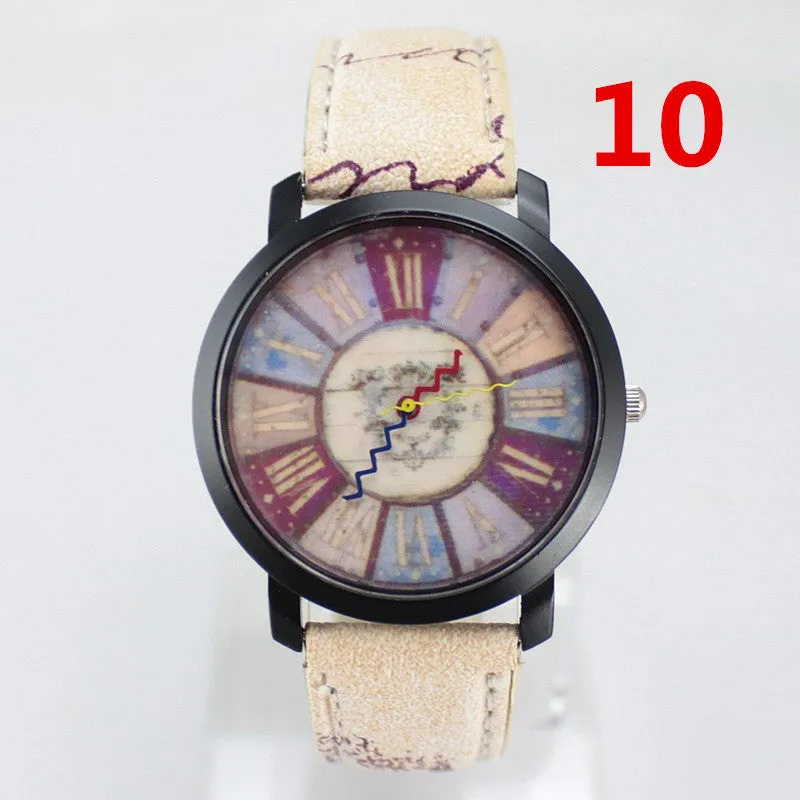 Geneva Vintage Retro Rivet Braided Genuine Leather Strap Women Wristwatches Bracelet Dress Watches Clock Thin Small Deer