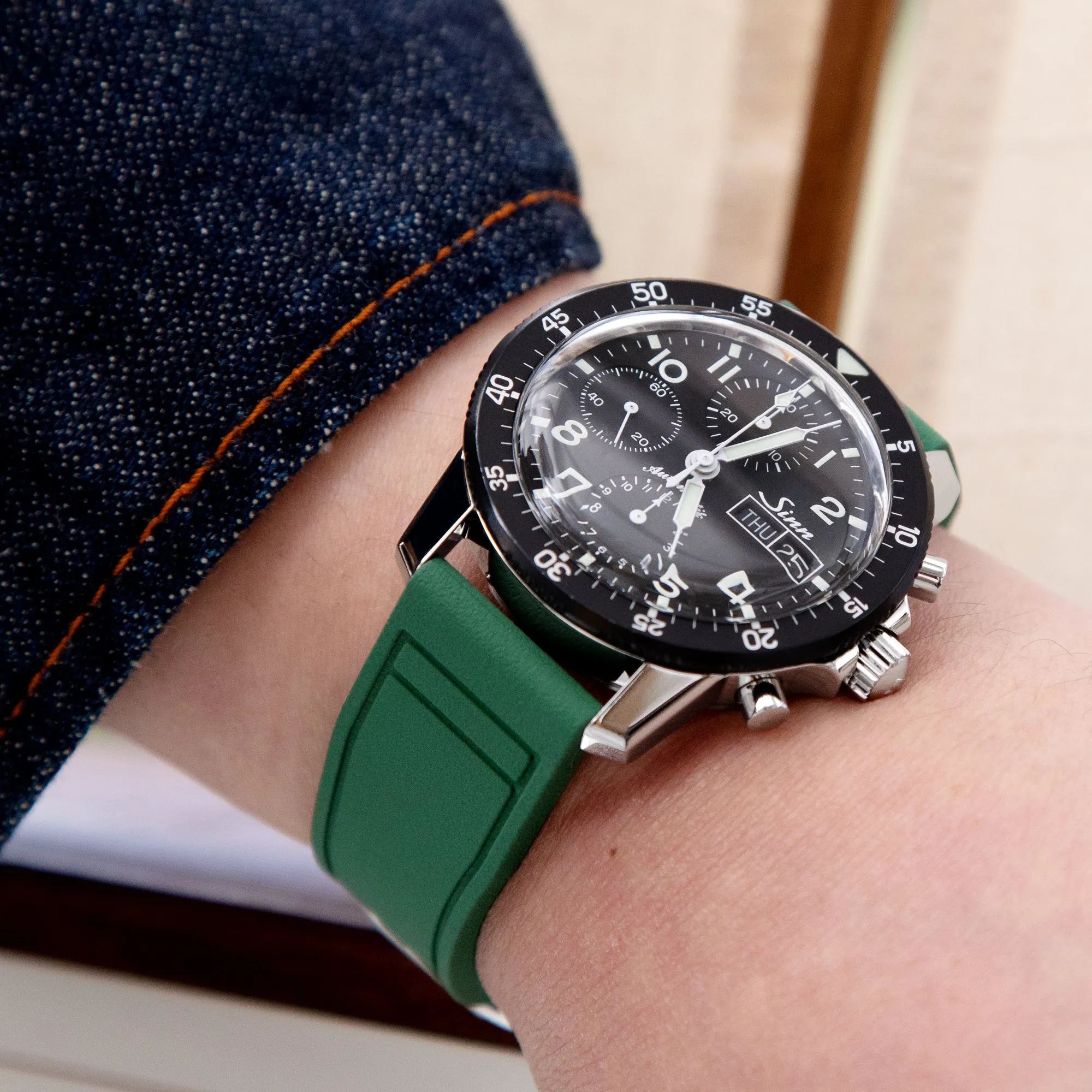 Green Pilot FKM Quick Release rubber strap