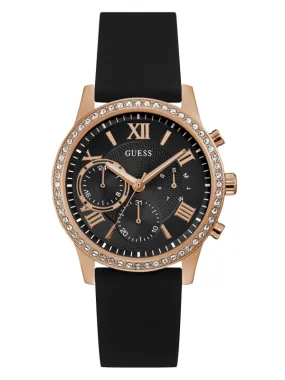 Guess U1135L4 Solar Black Silicone Strap Women Watches