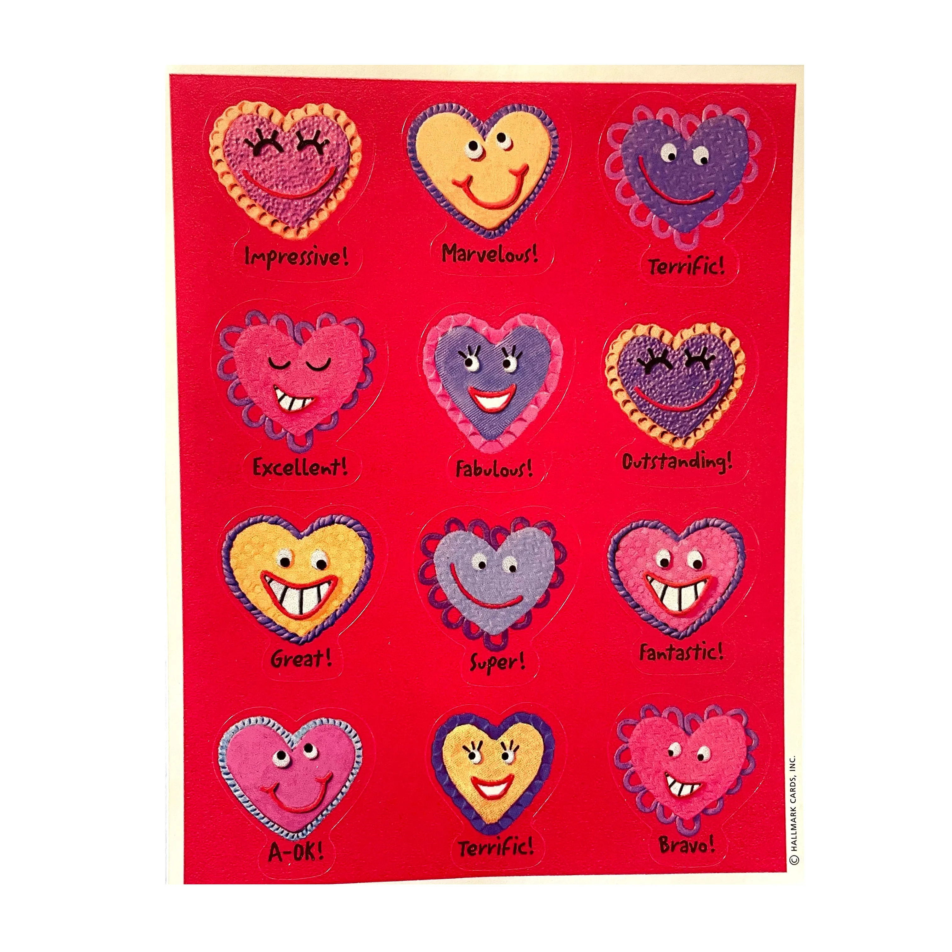 HALLMARK: Valentine's Smiley Face Heart Stickers