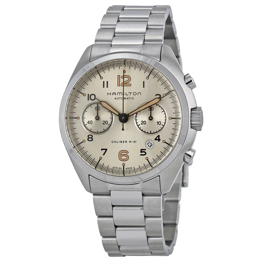 Hamilton Khaki Pilot Pioneer Chronograph Automatic Ivory Dial Men's Watch H76416155
