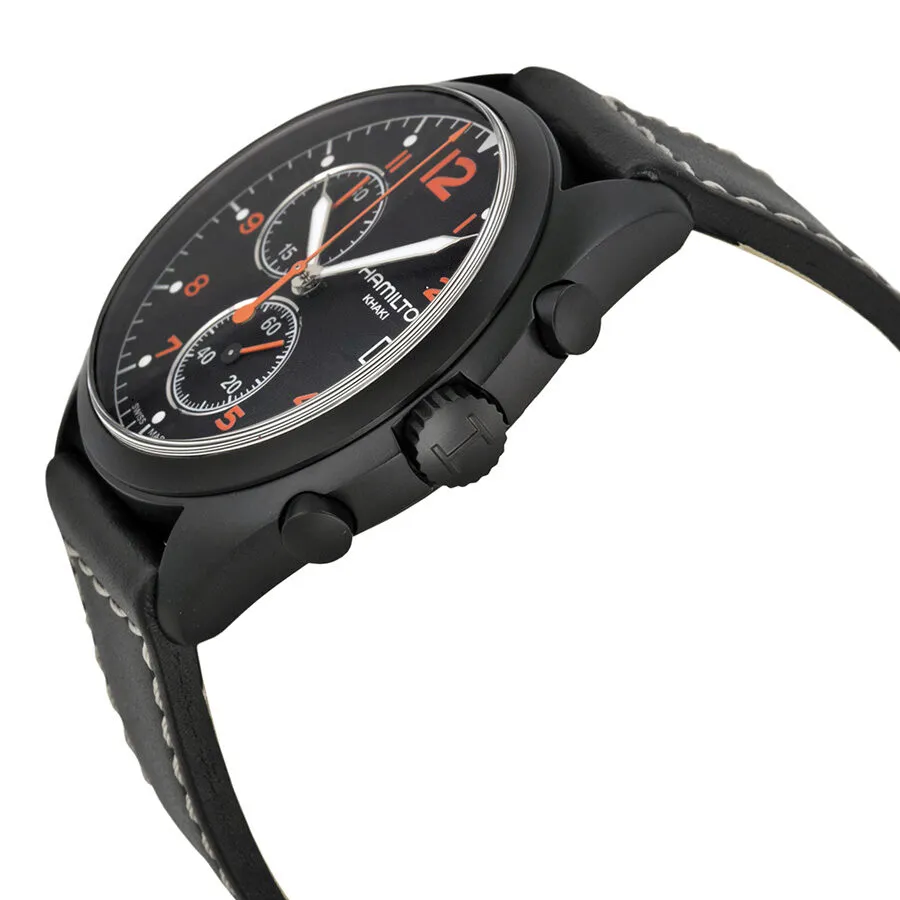 Hamilton Pilot Pioneer Chronograph Black Dial Men's Watch H76582733