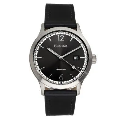 Heritor Automatic Becker Leather-Band Watch w/Date