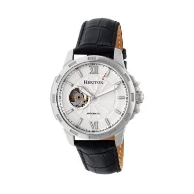 Heritor Automatic Bonavento Semi-Skeleton Leather-Band Watch