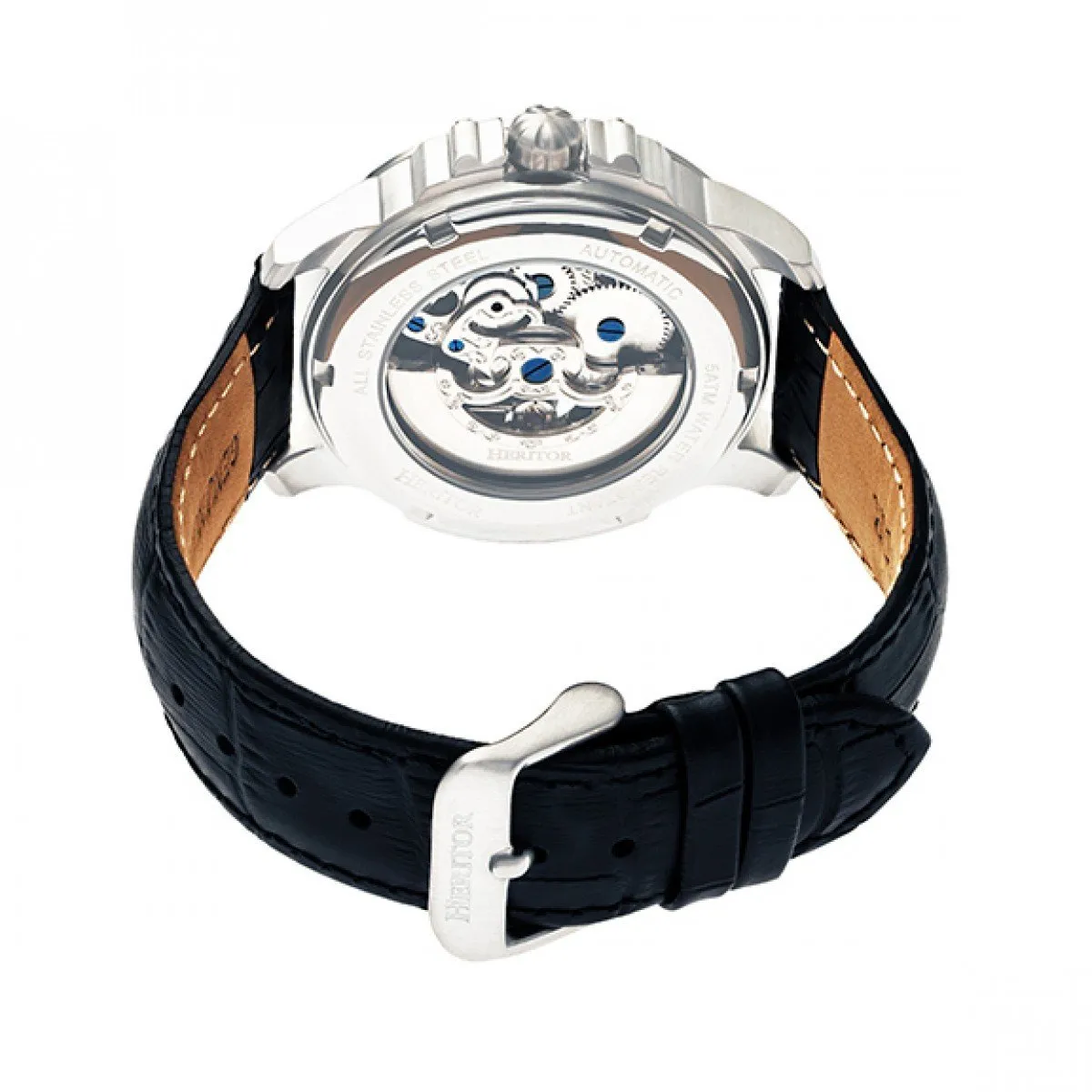 Heritor Automatic Bonavento Semi-Skeleton Leather-Band Watch