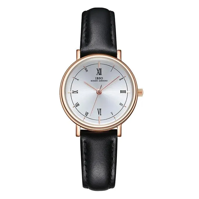IBSO 36WB Ultra-thin Leather Strap Women's Quartz Watches