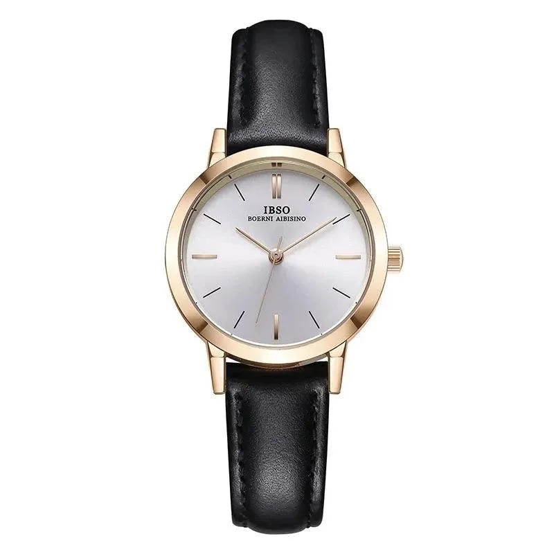IBSO 36WB Ultra-thin Leather Strap Women's Quartz Watches