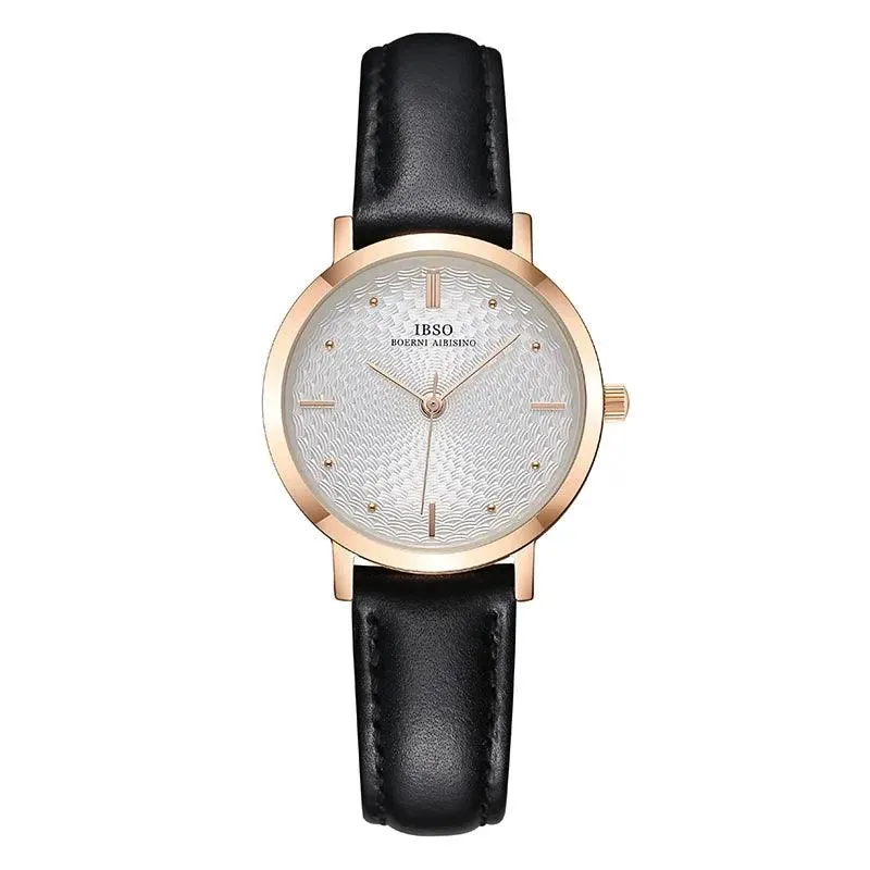 IBSO 36WB Ultra-thin Leather Strap Women's Quartz Watches