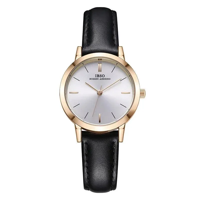 IBSO 36WB Ultra-thin Leather Strap Women's Quartz Watches