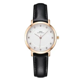 IBSO 36WB Ultra-thin Leather Strap Women's Quartz Watches