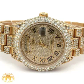 Iced out 36mm Rolex Presidential Watch (diamond dial with Roman numerals)