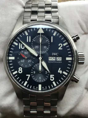 IWC Pilot Chronograph Petite Prince IW377717 Blue Dial Automatic Men's Watch