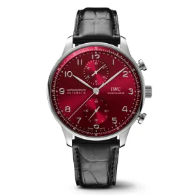 IWC Portugieser Chronograph Watch, 41mm Red Dial, IW371616