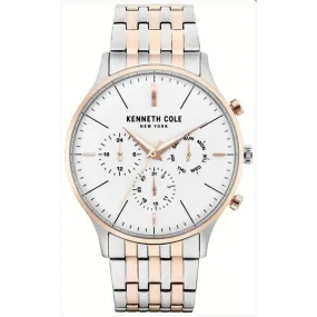 Kenneth Cole Men's Analog Multifunction Watch with Two-tone Stainless Steel Band with Silver Dial KC50586003