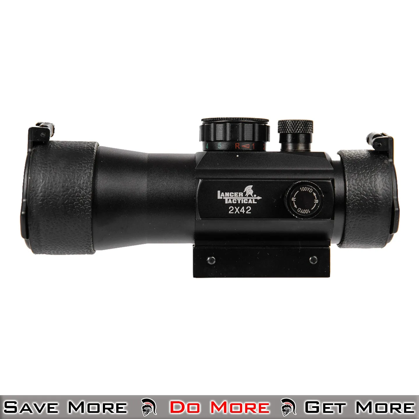 Lancer Tactical 2X Magnification Red/Green Scope Black Sight for Airsoft Training Weapons