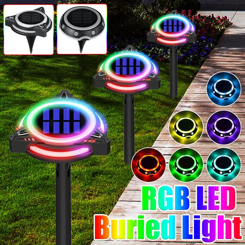 LED Solar Underground Lights - Waterproof Outdoor Garden Decoration, Plastic Lawn Landscape Lighting