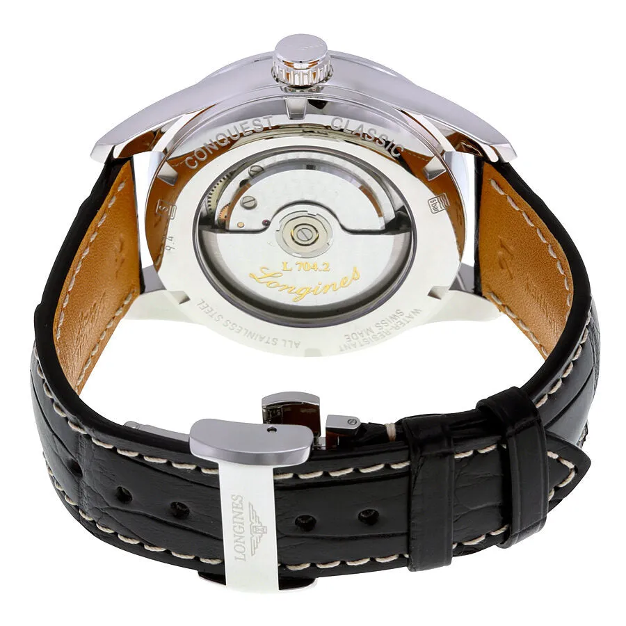 Longines Conquest Classic Automatic Black Dial Black Alligator Men's Watch L27994563 L2.799.4.56.3