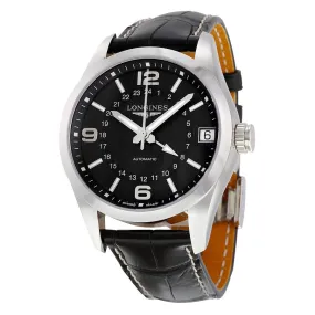 Longines Conquest Classic Automatic Black Dial Black Alligator Men's Watch L27994563 L2.799.4.56.3