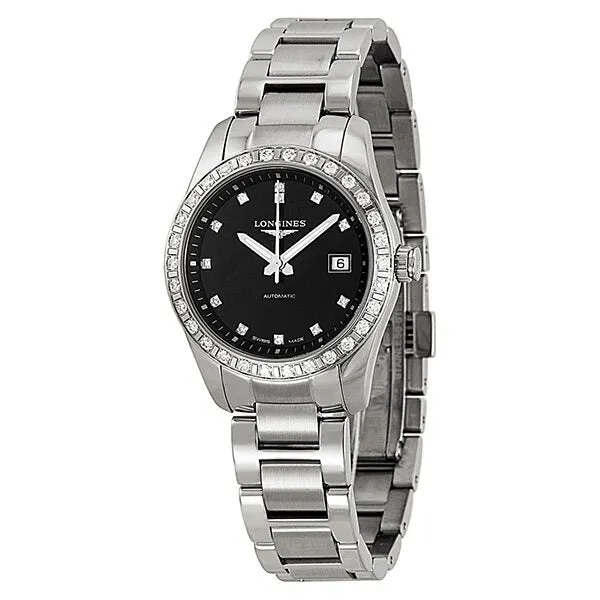 Longines Conquest Classic Black Dial Stainless Steel Ladies Watch L22850576 L2.285.0.57.6