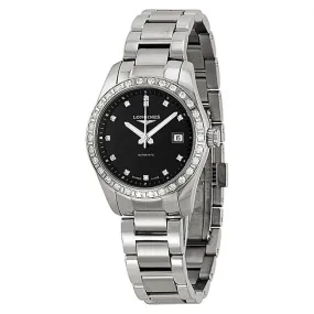 Longines Conquest Classic Black Dial Stainless Steel Ladies Watch L22850576 L2.285.0.57.6
