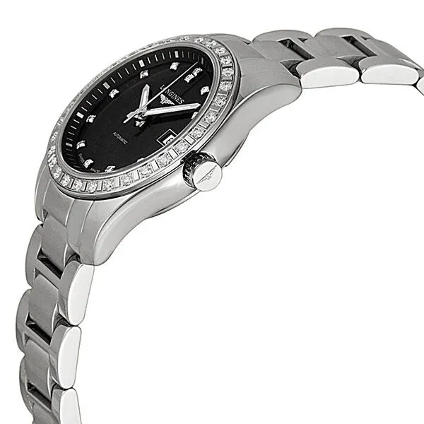 Longines Conquest Classic Black Dial Stainless Steel Ladies Watch L22850576 L2.285.0.57.6