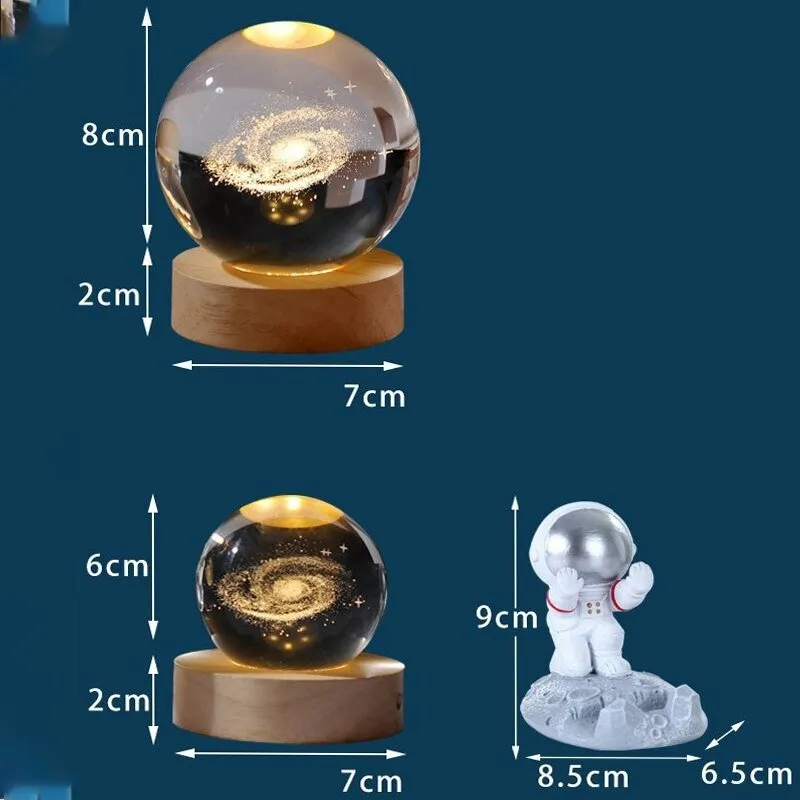 Luminous 3D Glowing Crystal Ball