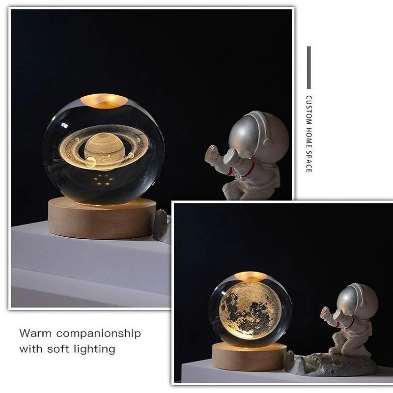 Luminous 3D Glowing Crystal Ball