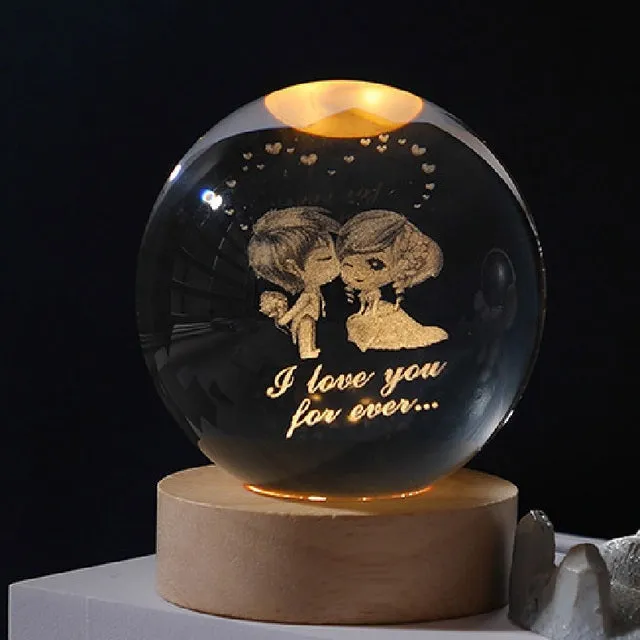 Luminous 3D Glowing Crystal Ball