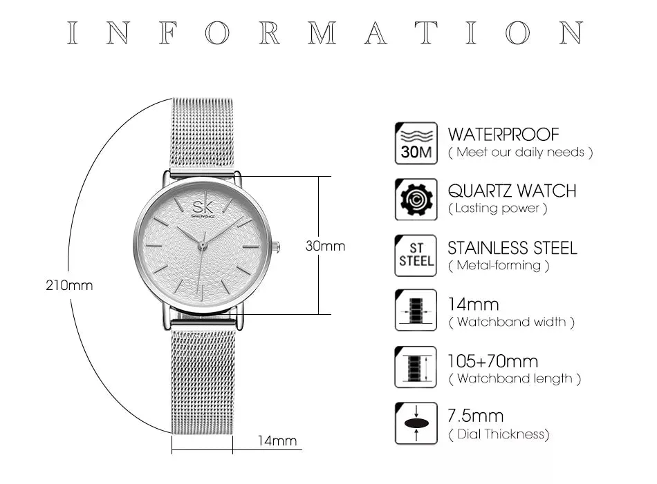 Luxury Slim Stainless Steel Women's Watch