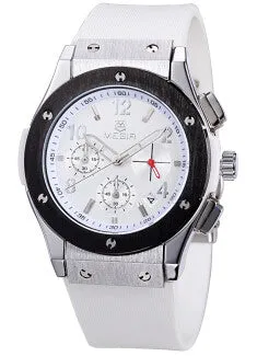MEGIR Auto Date Chronograph Men Watch Waterproof Fashion Casual Silicone Strap Military Sport Watches Clock