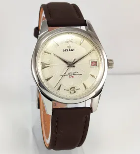 Melas Pearl Dial 17 Jewels Transparent Back Date Function Men's Watch