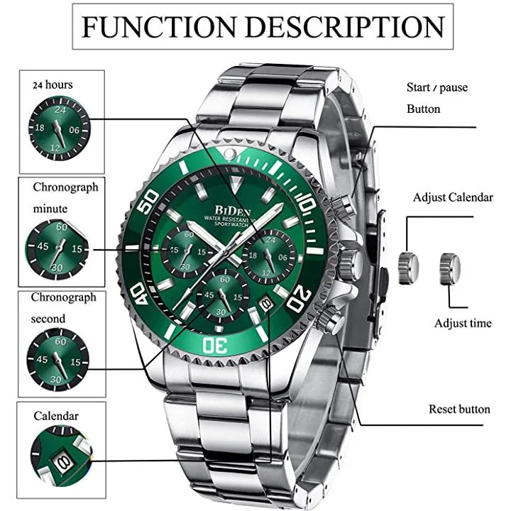 Men's Stainless Steel Watches Chronograph