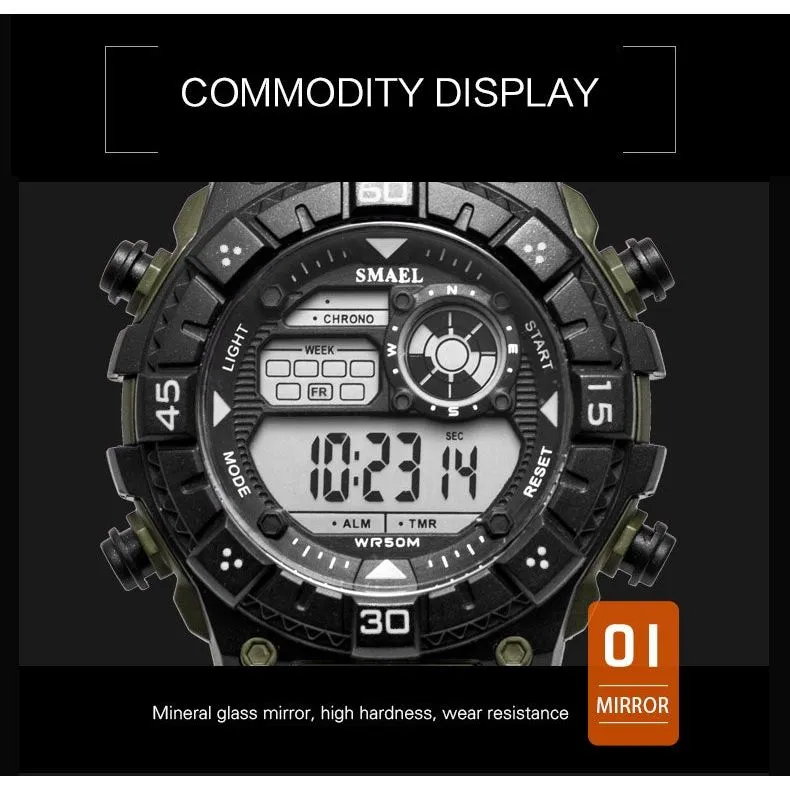 Men's Waterproof Multifunction Shockproof Digital Military Outdoor Sports Watch