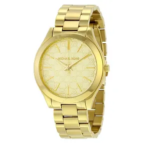 Michael Kors Ladies Watch Slim Runway 42mm Gold Motif MK3335