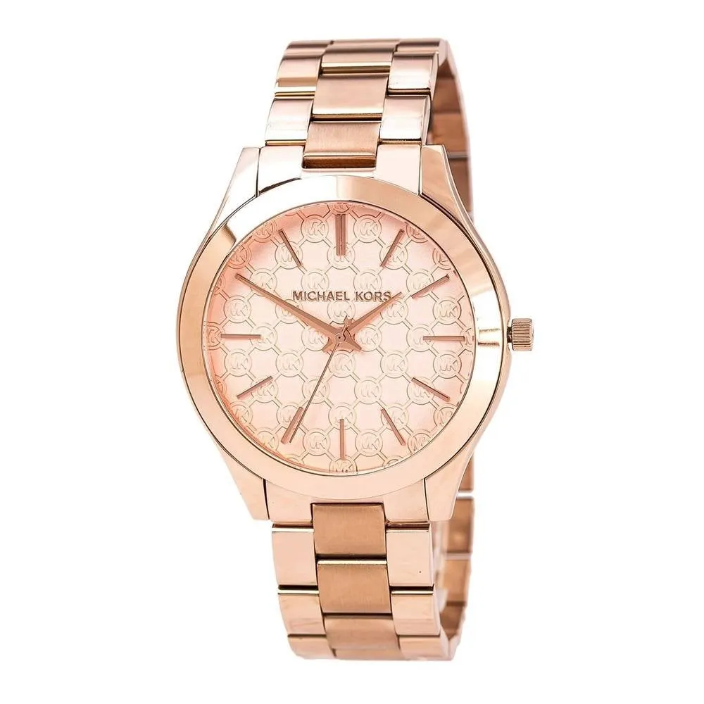 Michael Kors Ladies Watch Slim Runway 42mm Rose Gold Motif MK3336