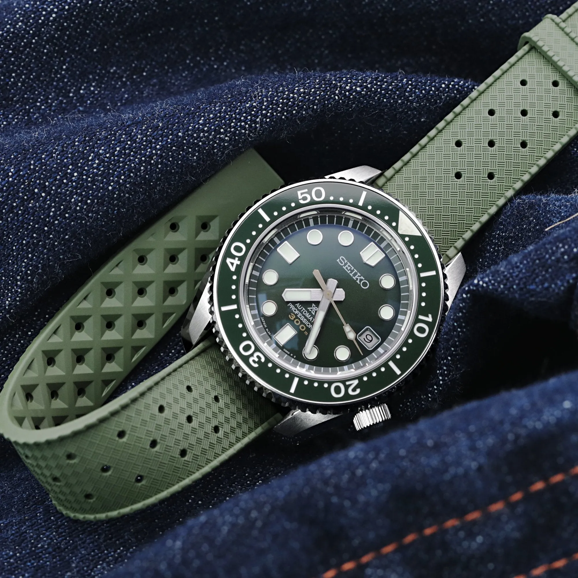 Military Green Tropic Pro FKM Quick Release rubber strap