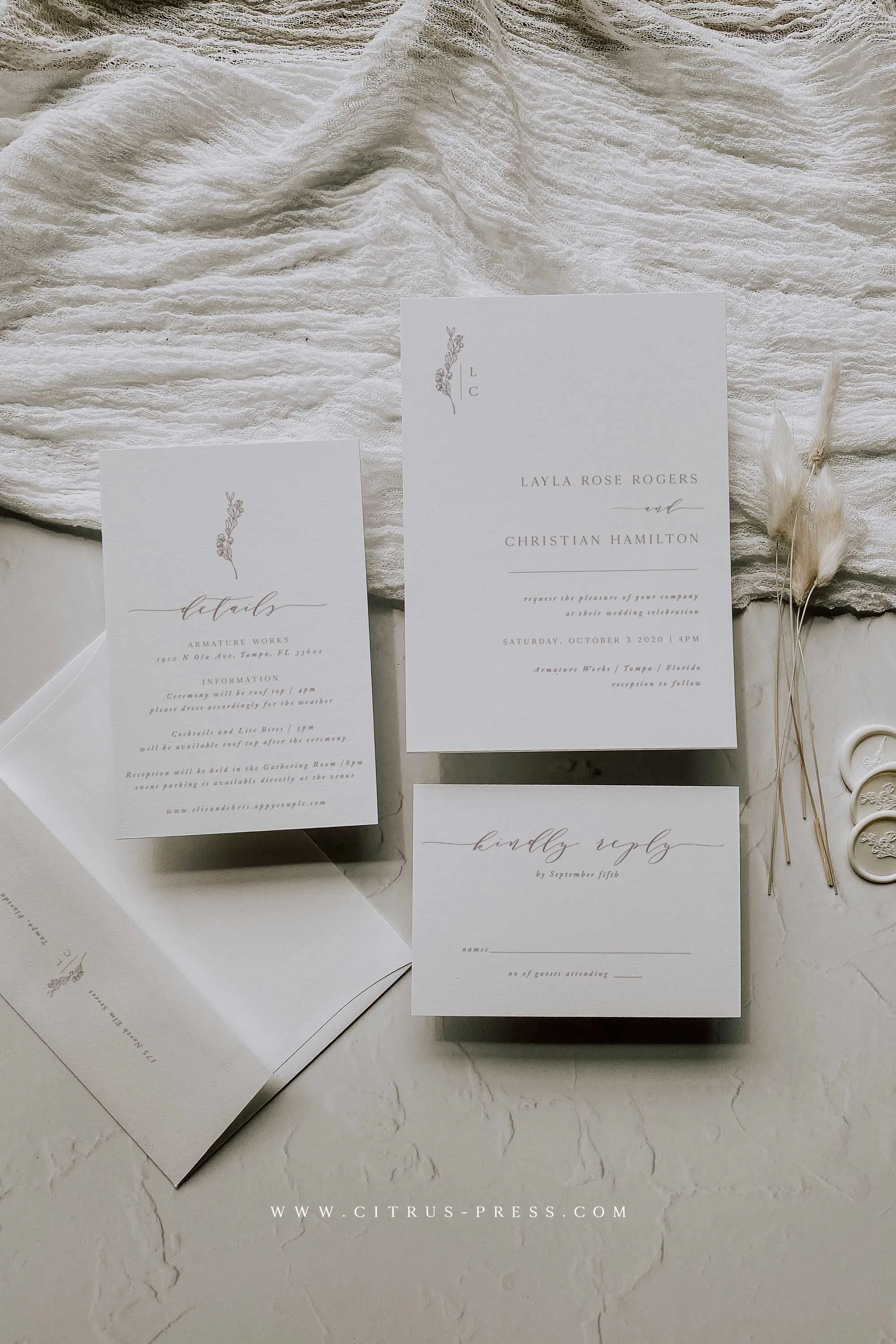 Minimalist Wedding Invitation | Layla