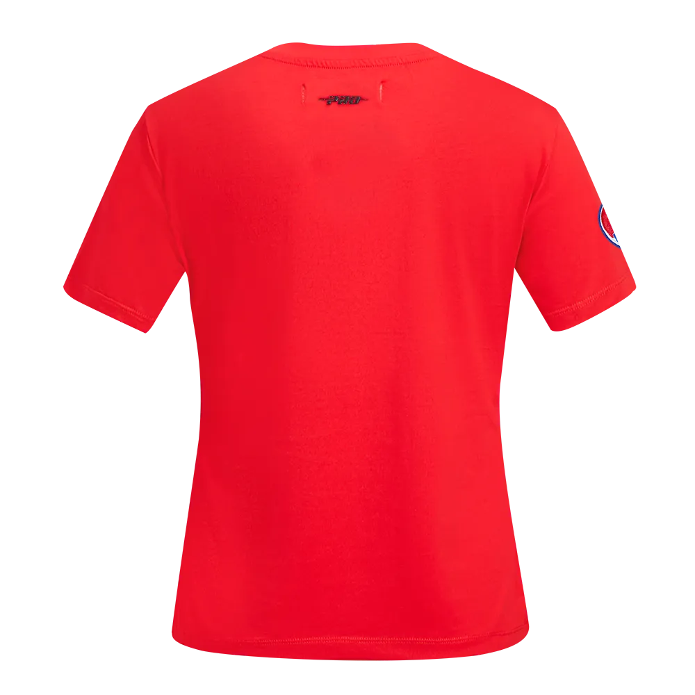 MLB CHICAGO CUBS CLASSIC WOMEN'S SLIM FIT TOP (RED)