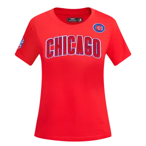 MLB CHICAGO CUBS CLASSIC WOMEN'S SLIM FIT TOP (RED)