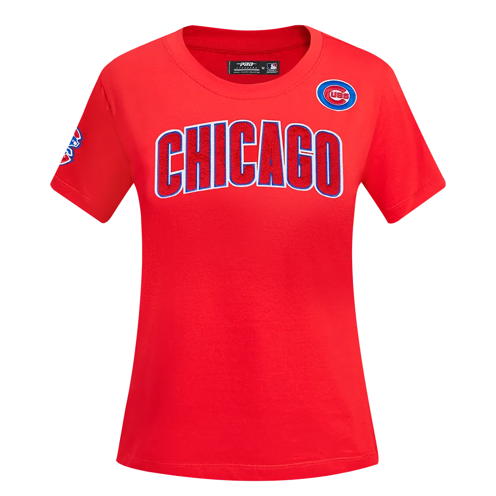 MLB CHICAGO CUBS CLASSIC WOMEN'S SLIM FIT TOP (RED)