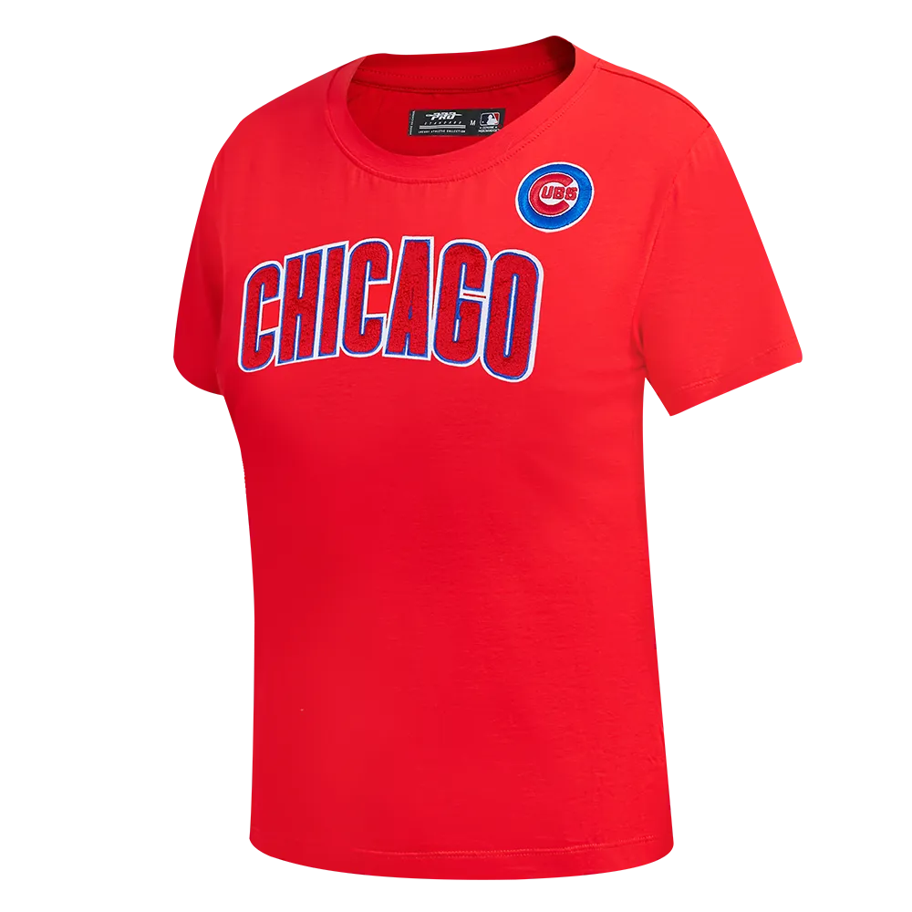 MLB CHICAGO CUBS CLASSIC WOMEN'S SLIM FIT TOP (RED)
