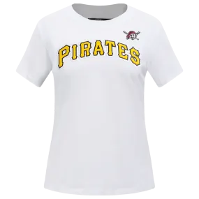 MLB PITTSBURG PIRATES CLASSIC WOMEN'S SJ SLIM FIT TOP (WHITE)
