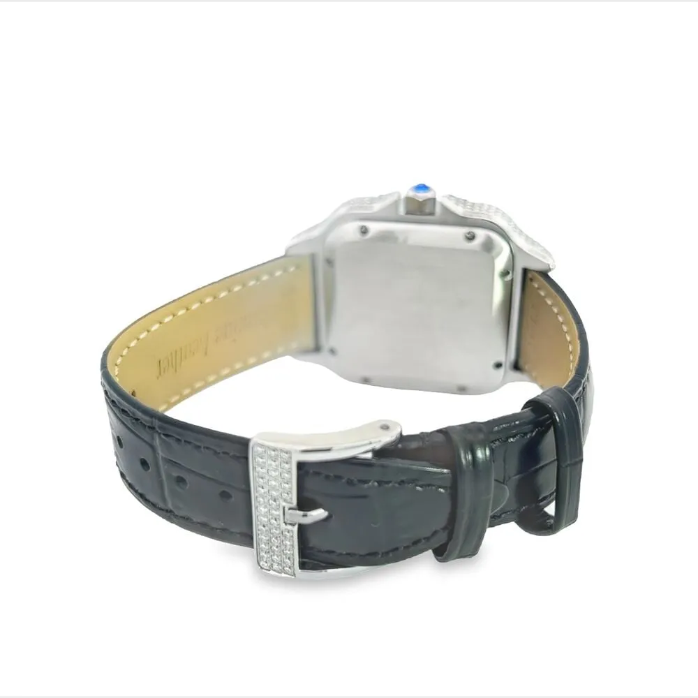 Moissanite VVS Iced Out Baller Square Leather Watch